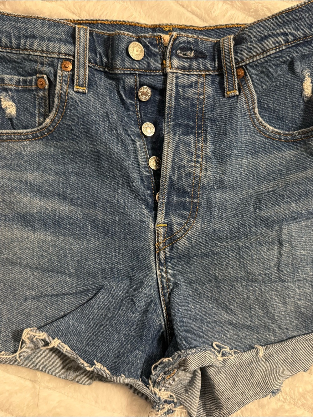Levi's Blue Denim Women's Button-Fly Jean Shorts